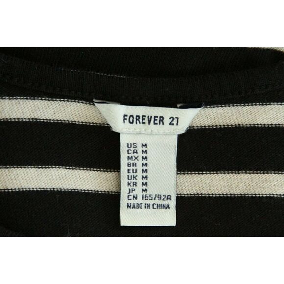 Forever 21 Dress Top Striped Laceup Short Sleeves JUNIORS M - Picture 5 of 5